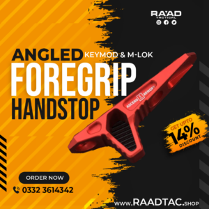 Angled foregrip handstop for M-lok & Keymod